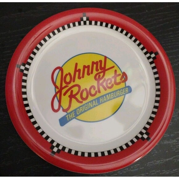 Rare Johnny Rockets The Original Hamburger Ceramic Lunch Plate 7.25" - Picture 1 of 4